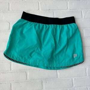 FILA Sports Turquoise Blue Athletic Running Tennis Skirt with Shorts Skort -sz M